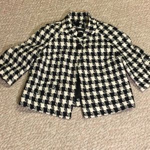 Vintage wide houndstooth topper swing jacket